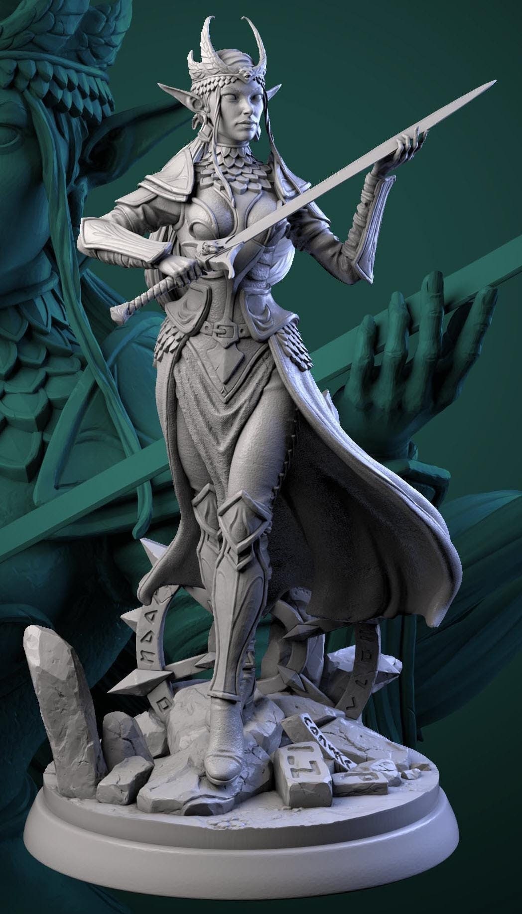 Ysselara | TTRPG Miniature | White Werewolf Tavern | Unpainted, Unplated Resin 8k