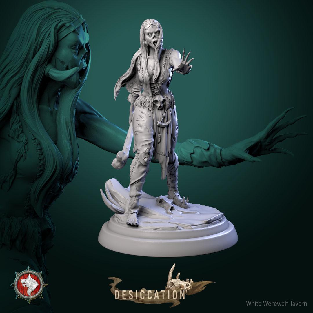 Zombie Barbarian Girls | TABLETOP SCALE | TTRPG Miniature | White Werewolf Tavern