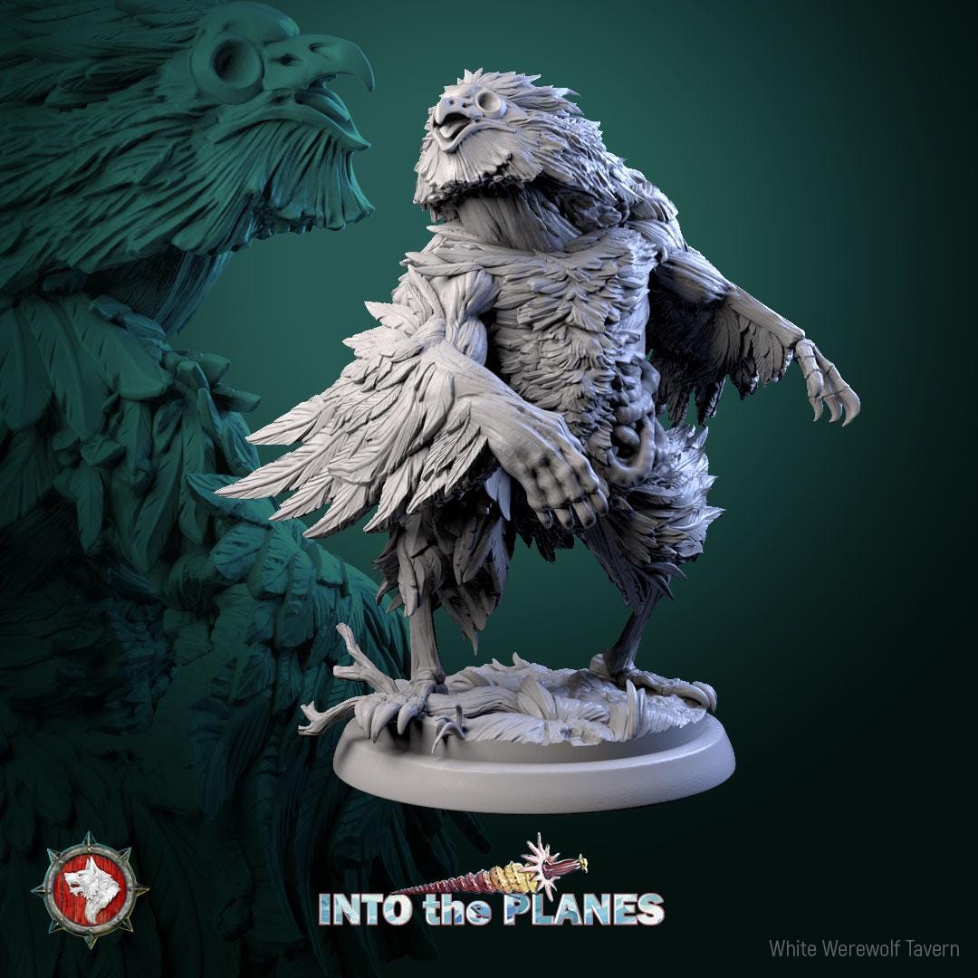 Zombie Owlbears | TABLETOP SCALE | TTRPG Miniature | White Werewolf Tavern