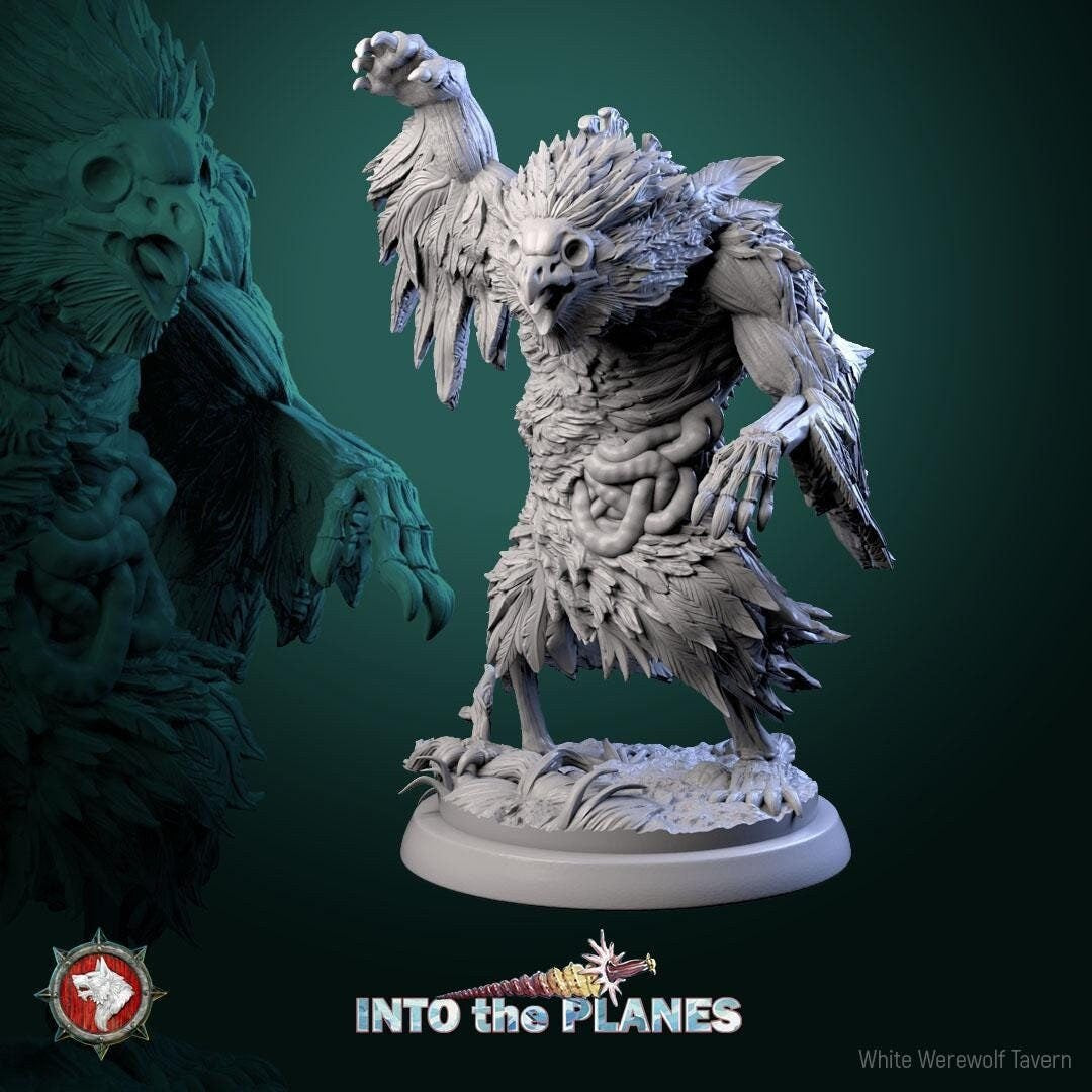 Zombie Owlbears | TABLETOP SCALE | TTRPG Miniature | White Werewolf Tavern