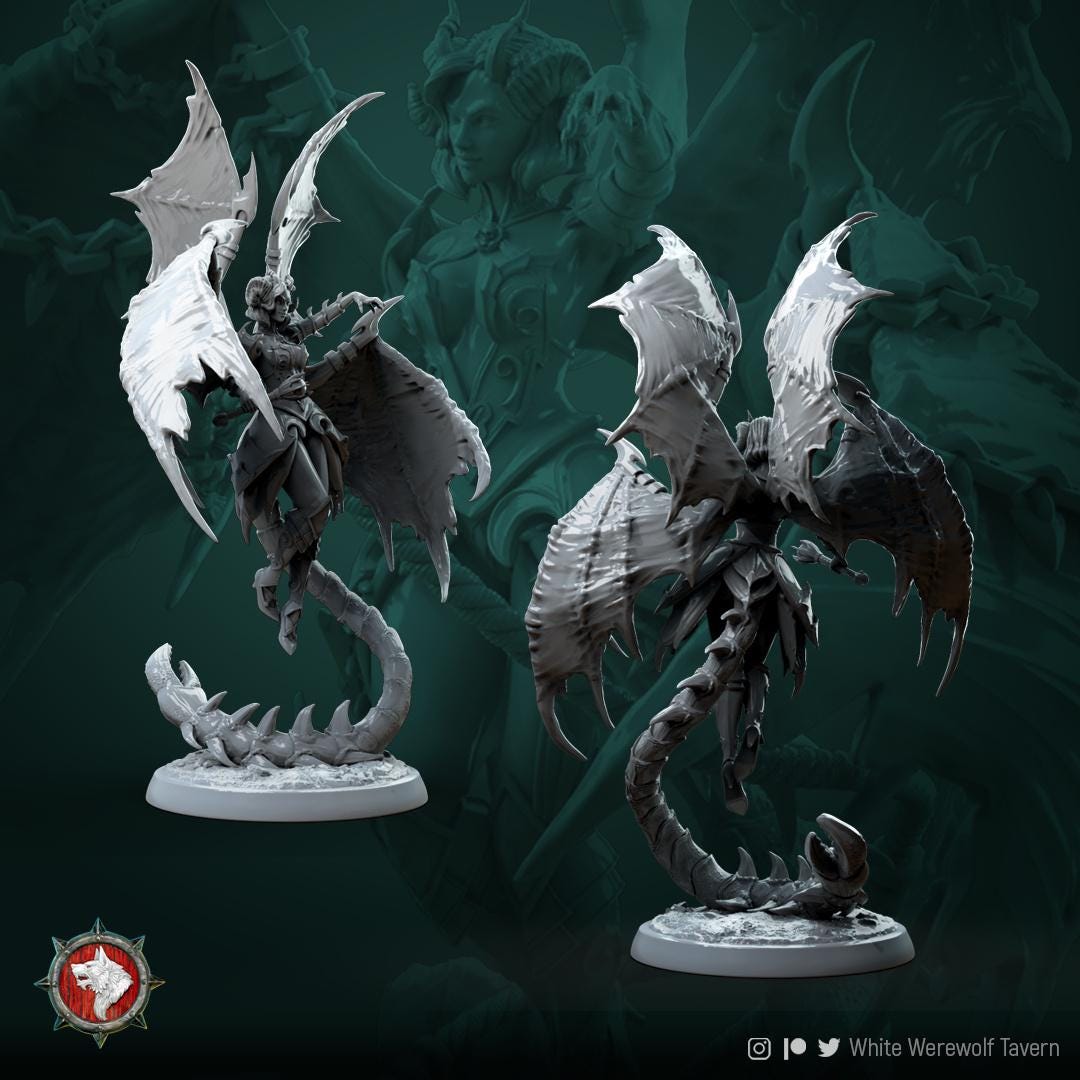 Zurae, Demon Woman | TABLETOP SCALE | TTRPG Miniature | White Werewolf Tavern