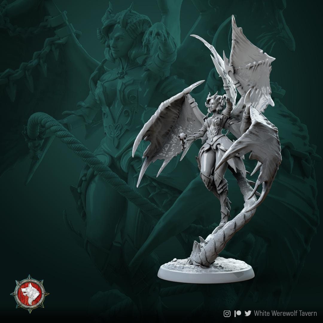 Zurae, Demon Woman | TABLETOP SCALE | TTRPG Miniature | White Werewolf Tavern