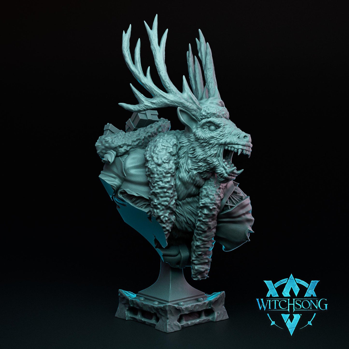 Dasher, Corrupted Reindeer | Mini or Bust | D&D Christmas Monster Miniature Statue | Witchsong Miniatures