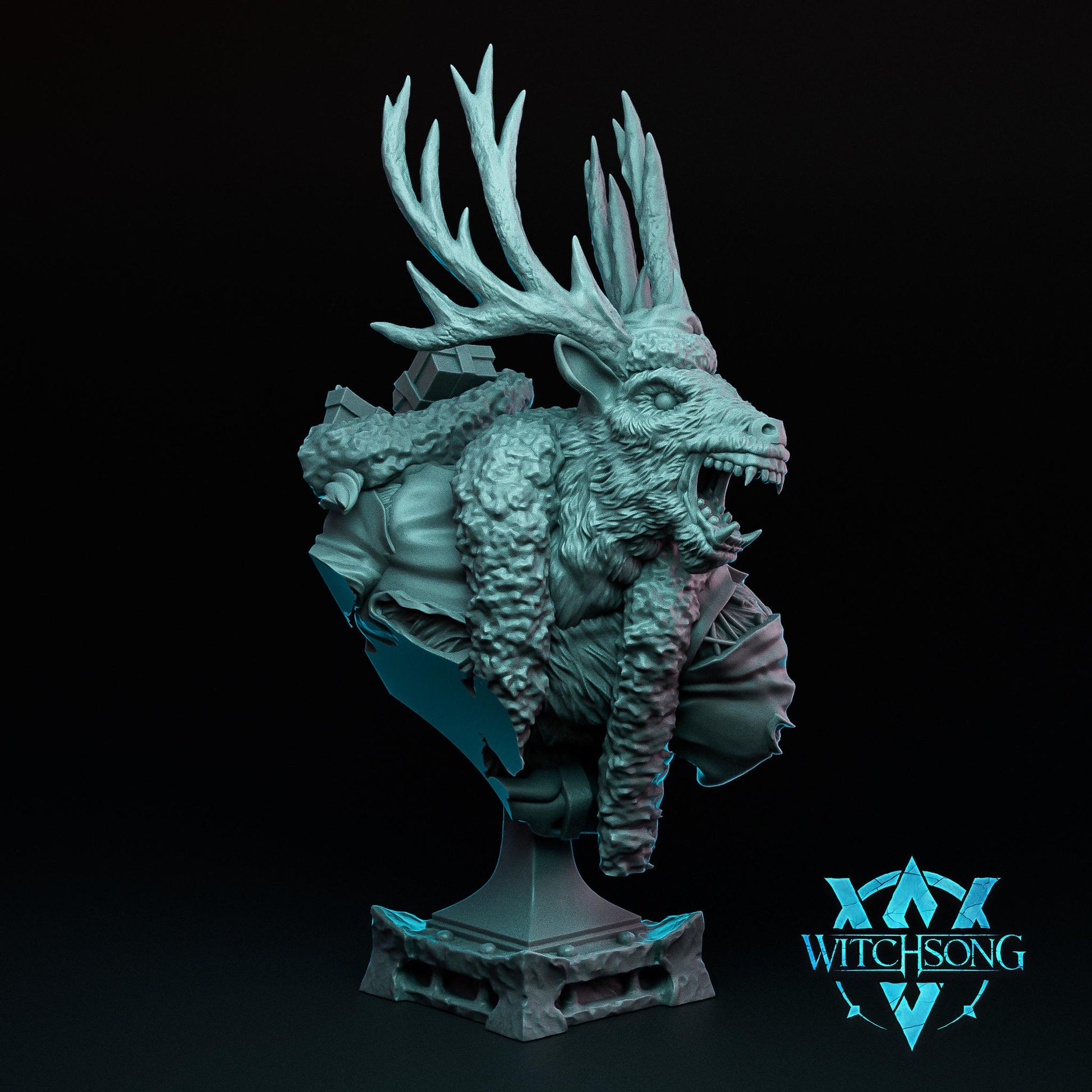 Dasher, Corrupted Reindeer | Mini or Bust | D&D Christmas Monster Miniature Statue | Witchsong Miniatures