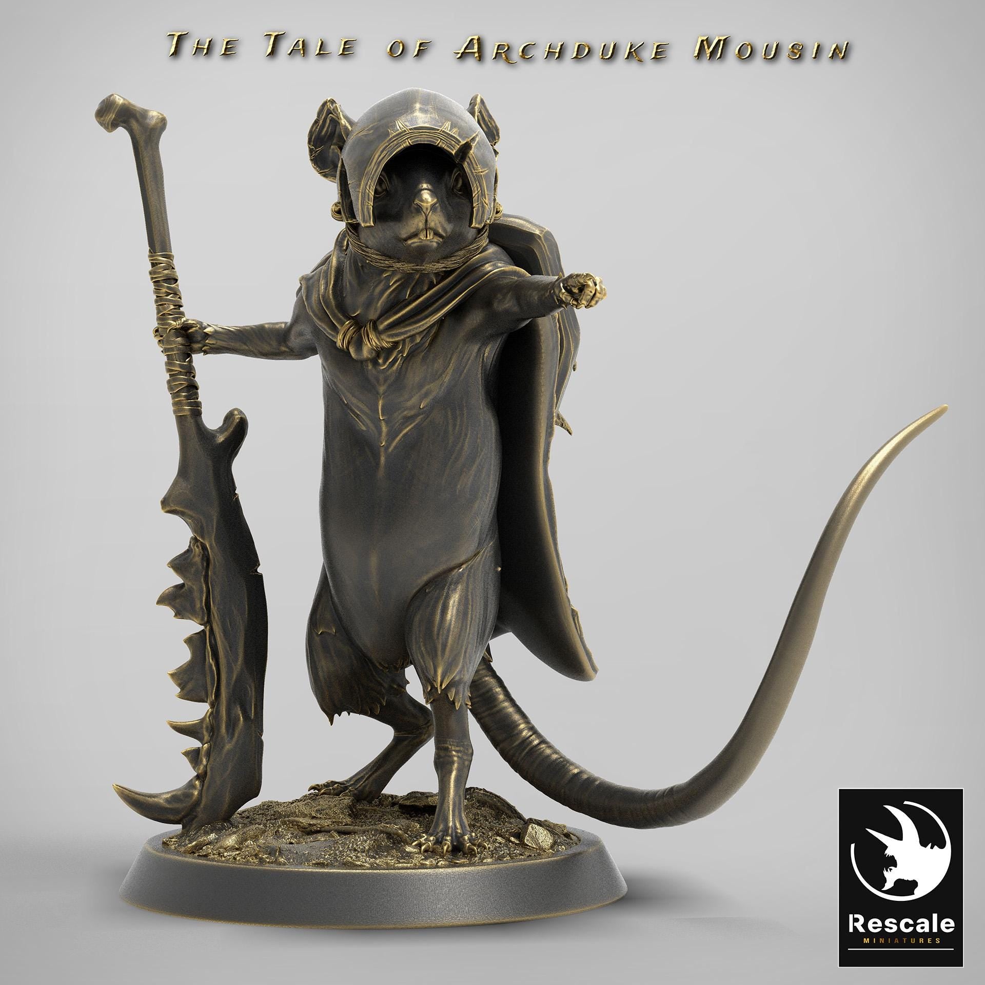 Mouse Pointing Forward, The Tale of Archduke Mousin | TABLETOP SCALE Monster Miniature | Rescale Miniatures