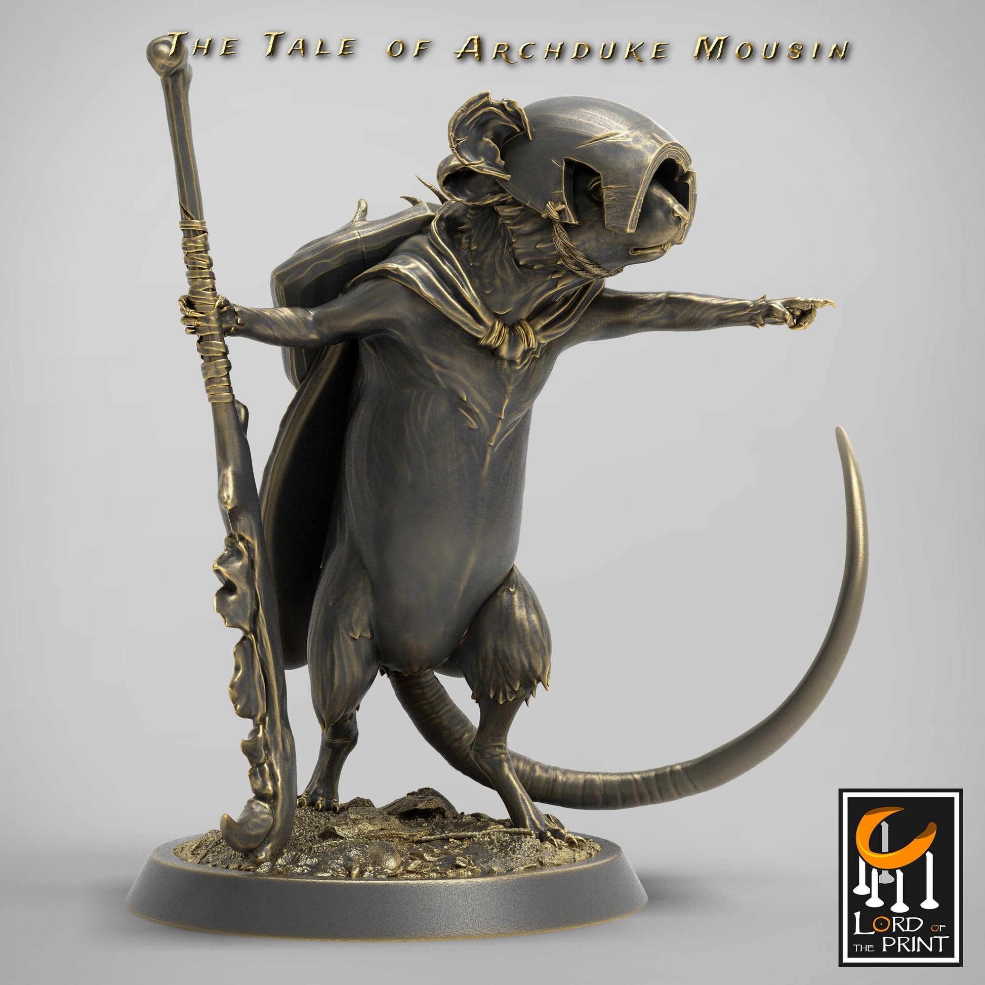 Mouse Pointing Forward, The Tale of Archduke Mousin | TABLETOP SCALE Monster Miniature | Rescale Miniatures