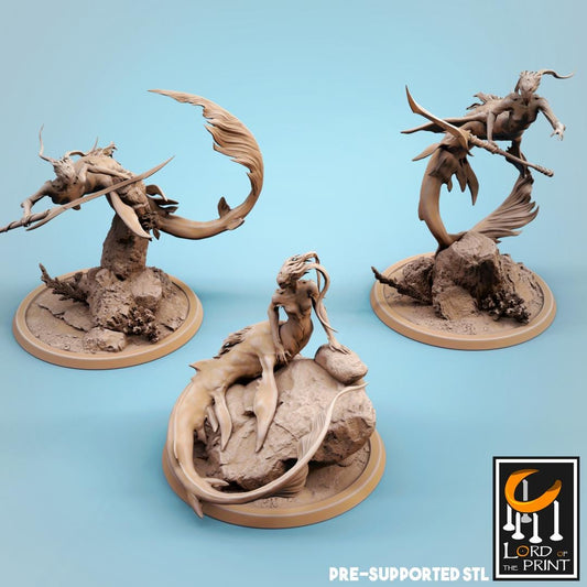 Mermaid Sirens | TABLETOP SCALE | TTRPG Monster Miniature | Rescale Miniatures