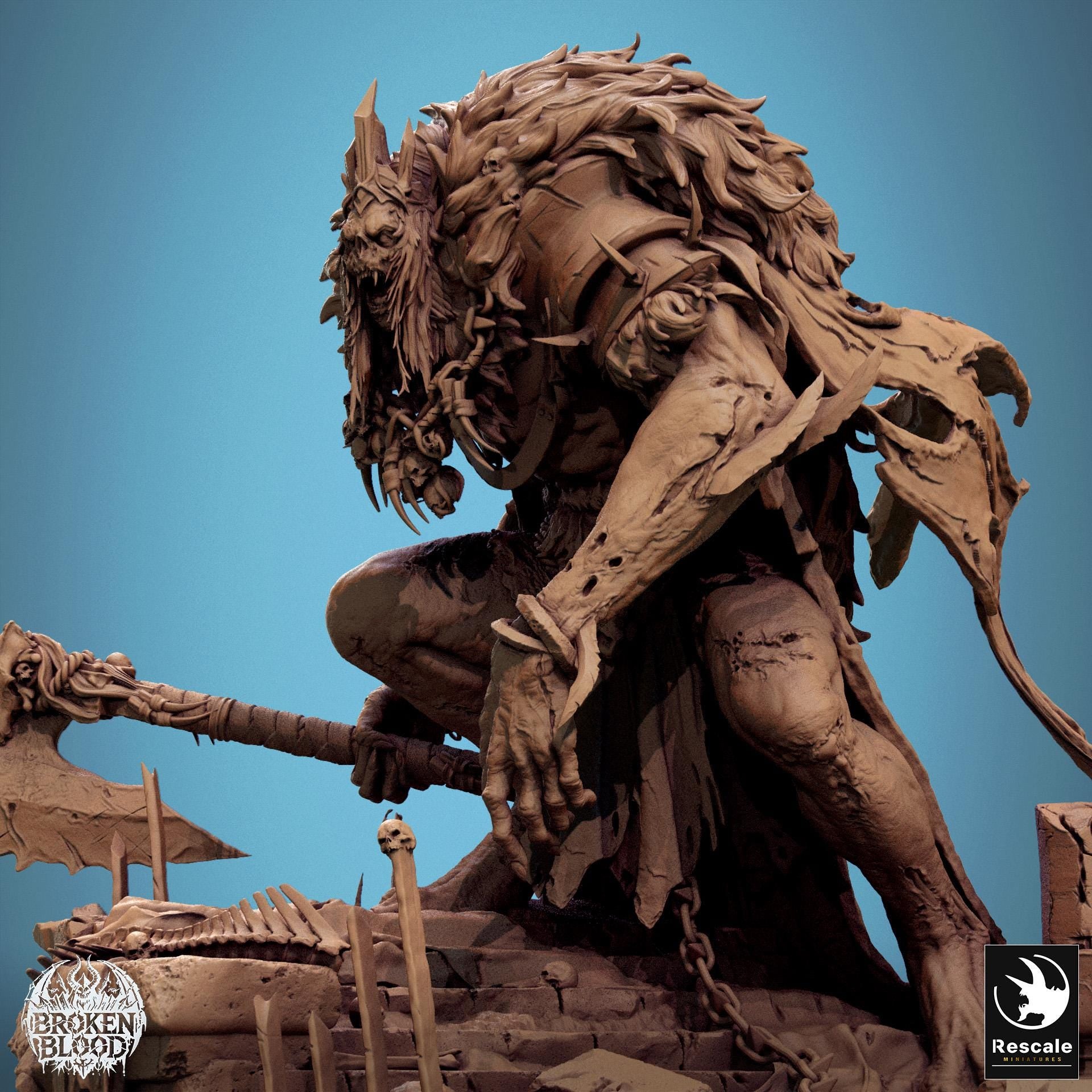Undead King, Broken Blood | TABLETOP SCALE | TTRPG Monster Miniature | Rescale Miniatures