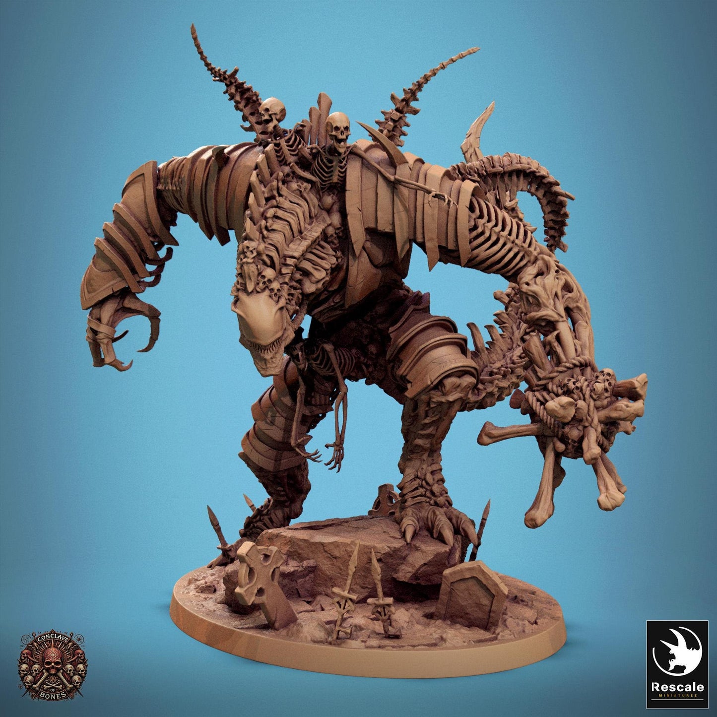 Cursed Colossus, Undead Bone Golem | TABLETOP SCALE | TTRPG D&D Monster Miniature | Rescale Miniatures