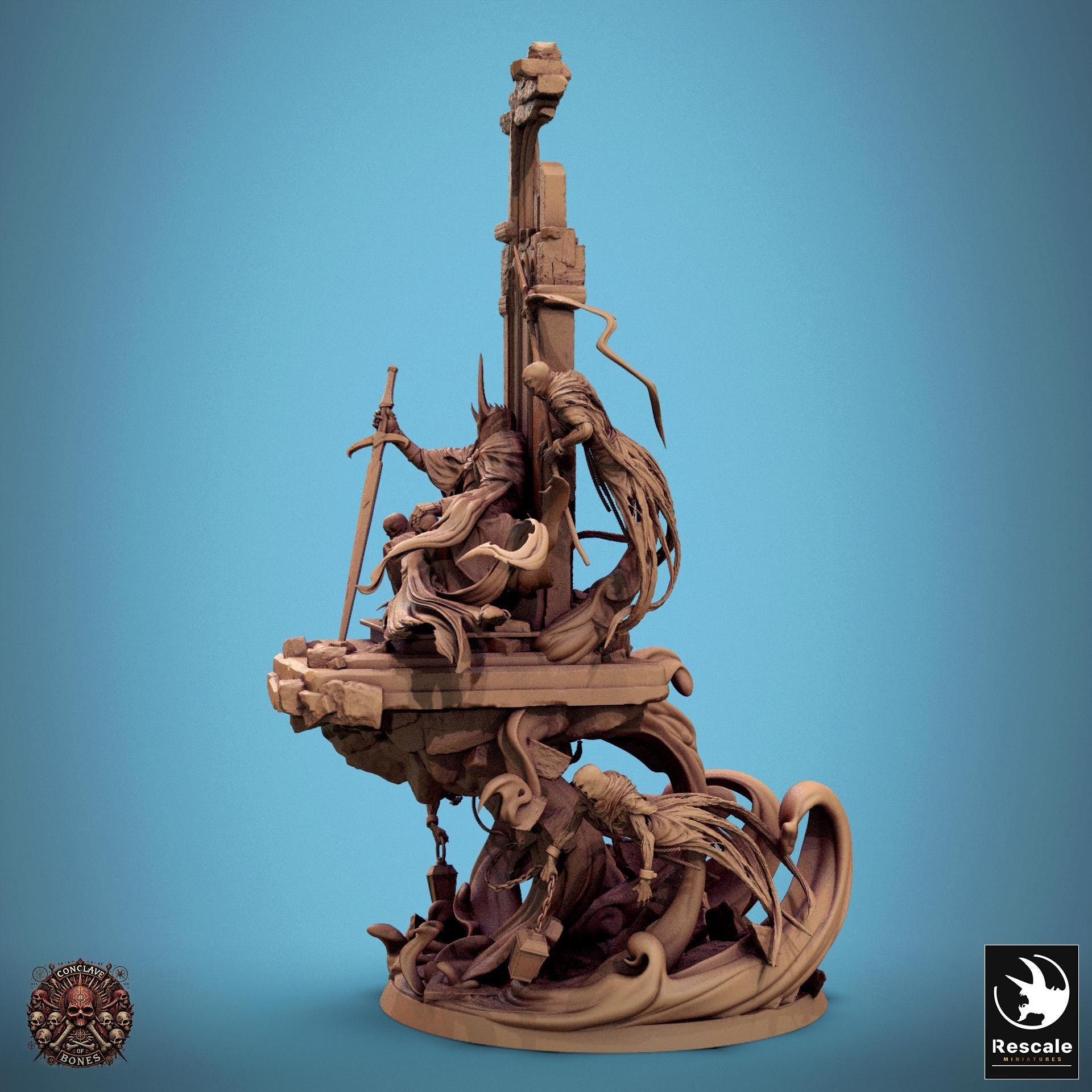 Ombral the Sepulchral Lord, Undead Wraith King | TABLETOP SCALE | TTRPG D&D Monster Miniature | Rescale Miniatures