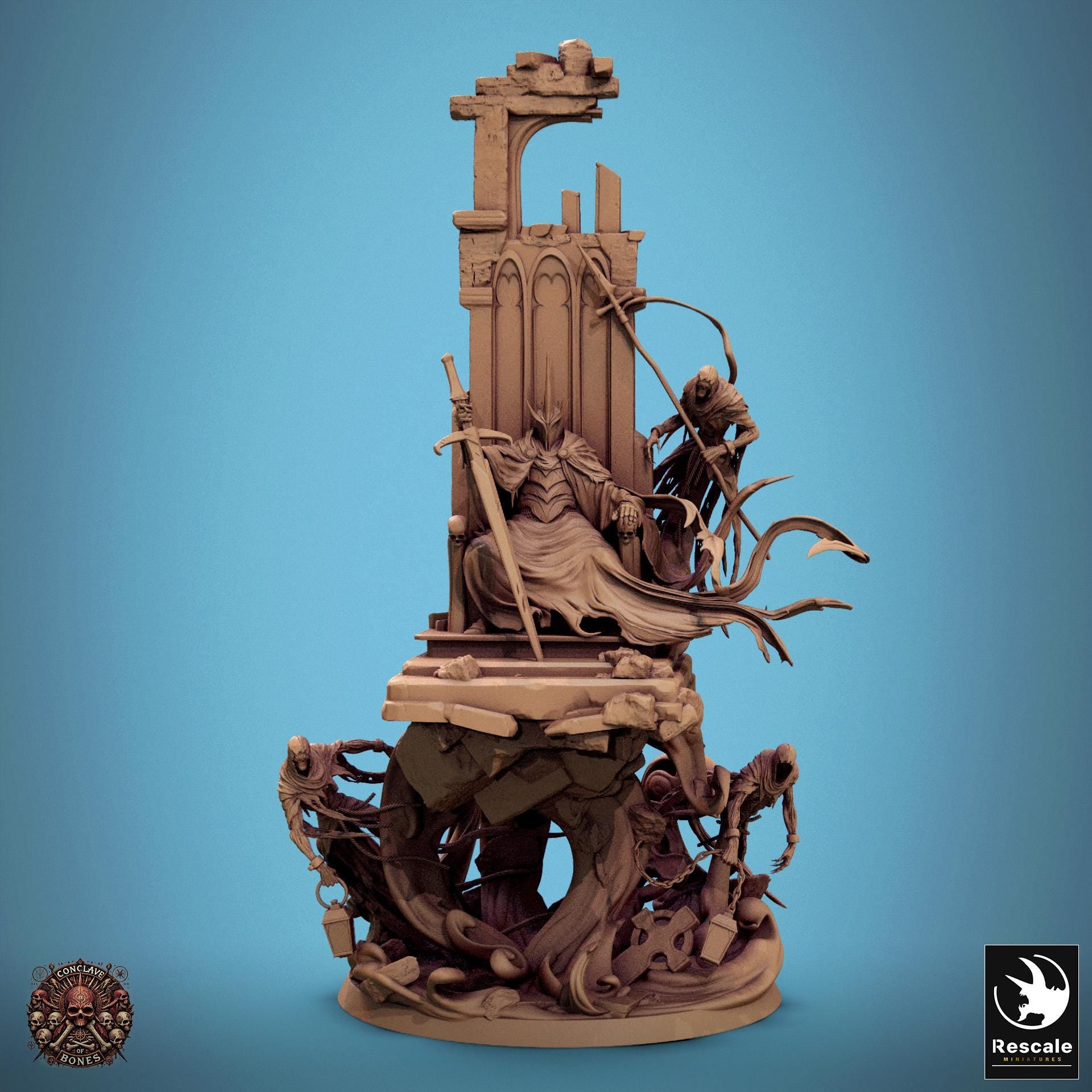 Ombral the Sepulchral Lord, Undead Wraith King | TABLETOP SCALE | TTRPG D&D Monster Miniature | Rescale Miniatures