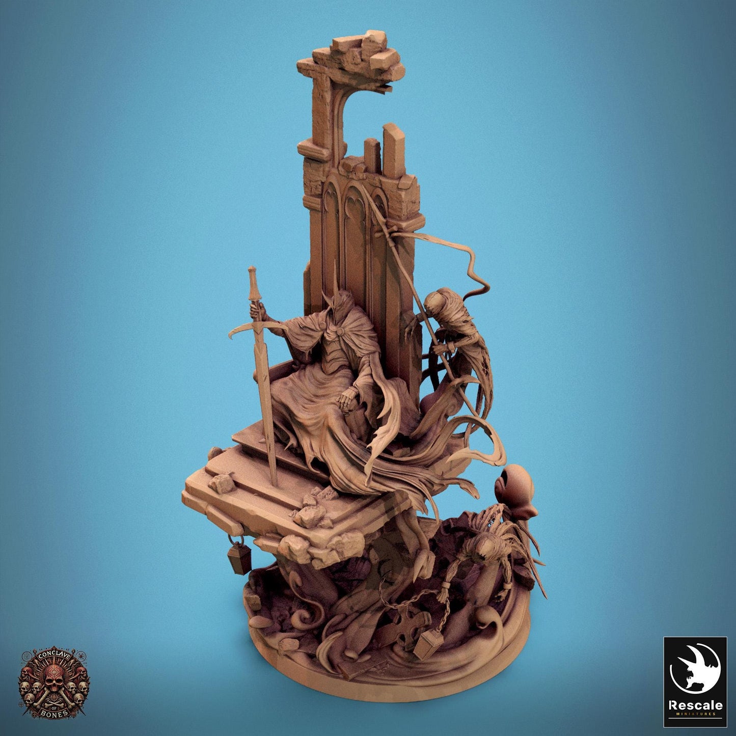 Ombral the Sepulchral Lord, Undead Wraith King | TABLETOP SCALE | TTRPG D&D Monster Miniature | Rescale Miniatures