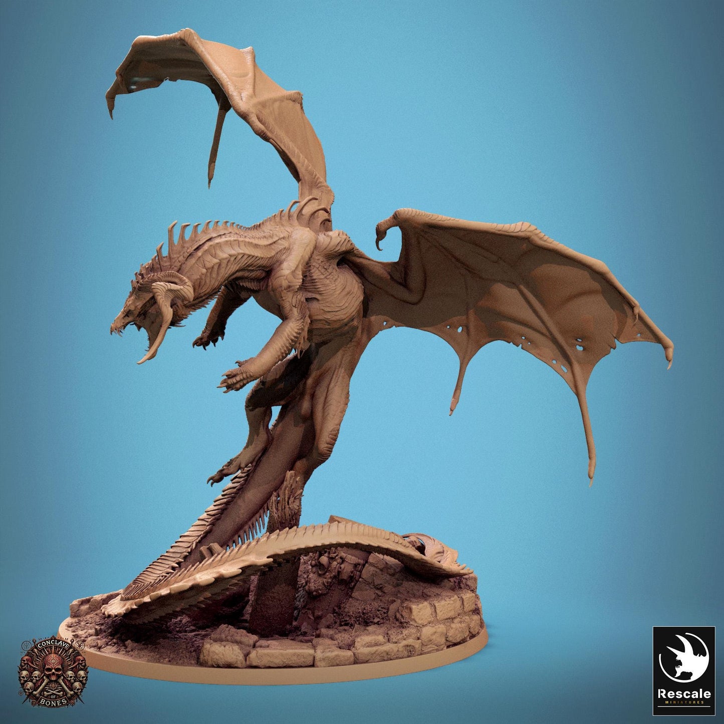 Black Dragon Pack, Chromatic Monster | TABLETOP SCALE | D&D TTRPG Dragon Miniature | Rescale Miniatures