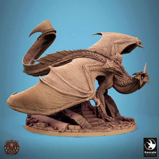 Silver Dragon Pack, Metallic Monster | TABLETOP SCALE | D&D TTRPG Dragon Miniature | Rescale Miniatures