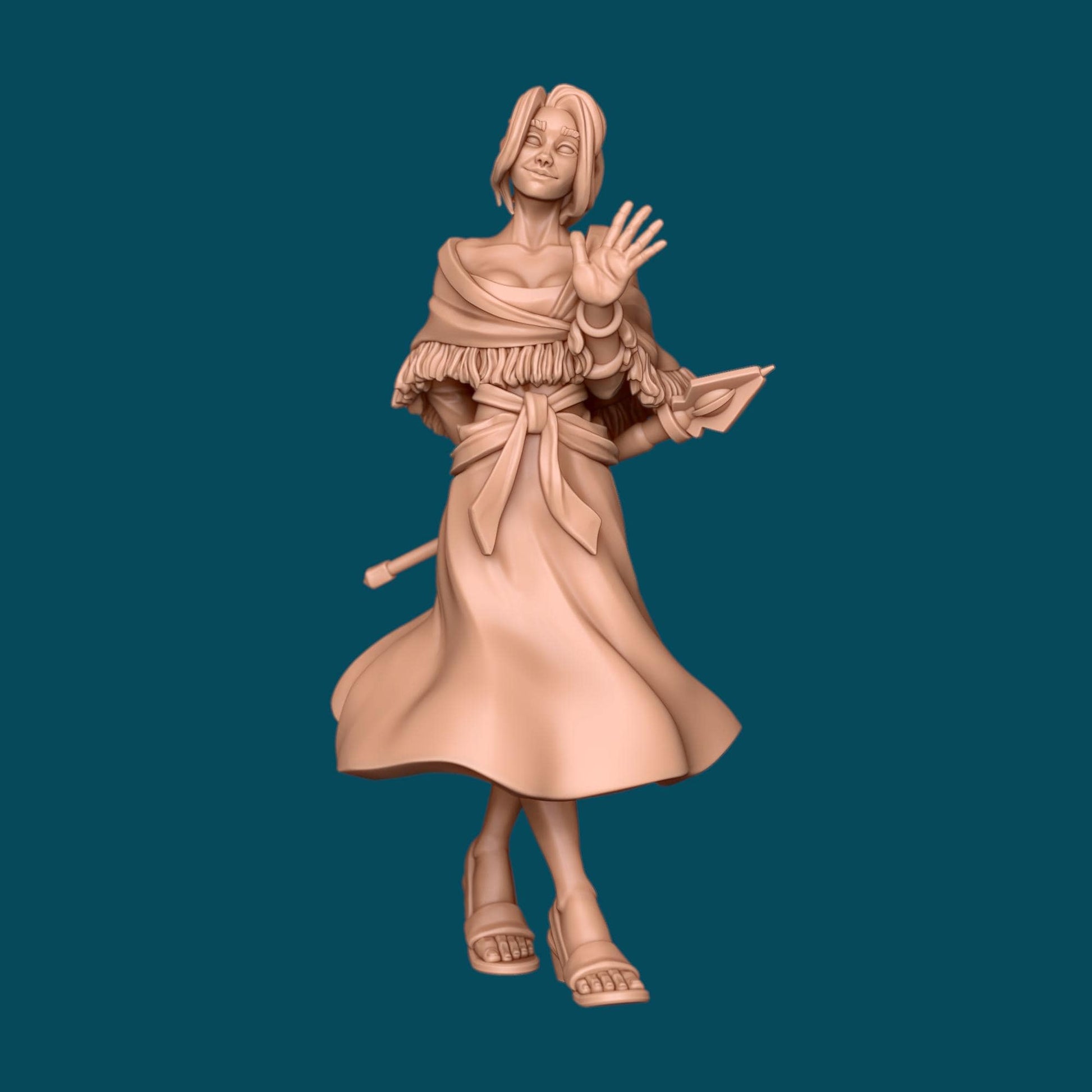 Valeria, a Graceful Cleric - Two Poses! | D&D TTRPG Miniature | Awkward Penguin Minis