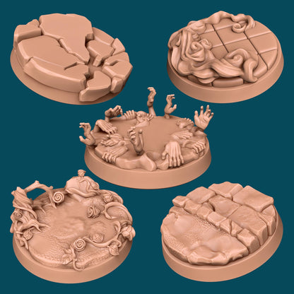 Variety Bases 3 | TTRPG Miniature Sculpted Base | Awkward Penguin's Minis