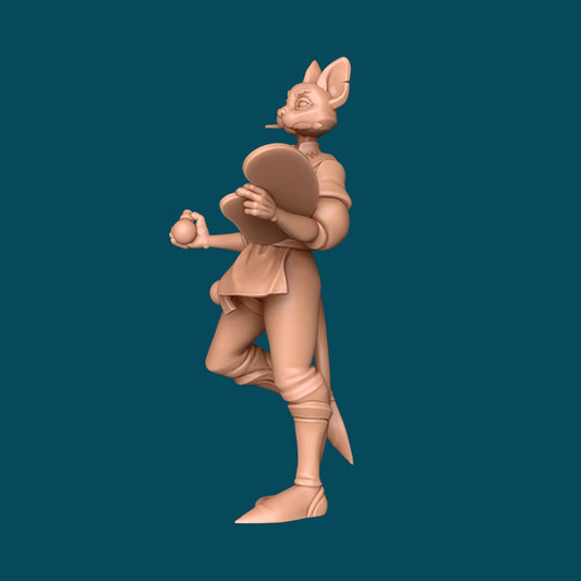 Florence a Tabaxi Painter | D&D TTRPG Miniature | Awkward Penguin Minis