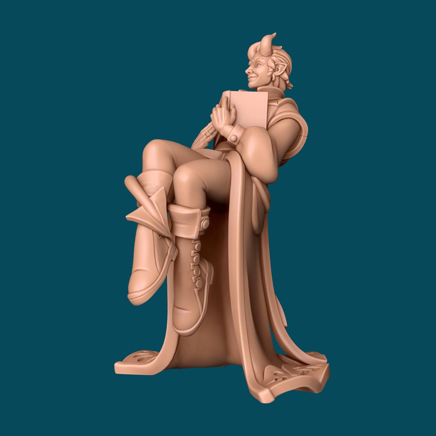 Mr. Avery a Majestic Tielfing Poet | D&D TTRPG Miniature | Awkward Penguin Minis