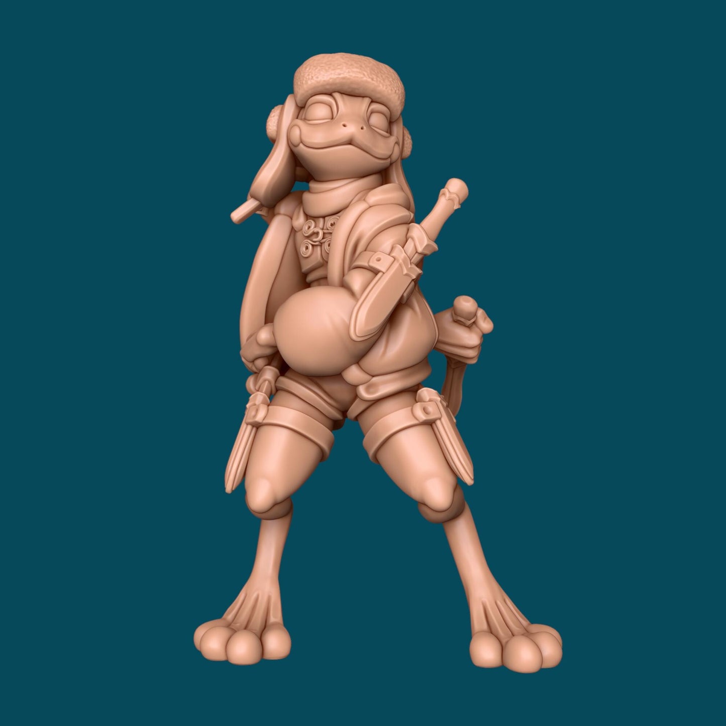Peanut a Poison-Dagger Frogfolk | D&D TTRPG Miniature | Awkward Penguin Minis