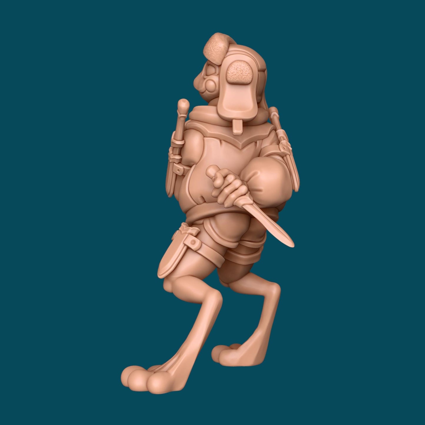 Peanut a Poison-Dagger Frogfolk | D&D TTRPG Miniature | Awkward Penguin Minis