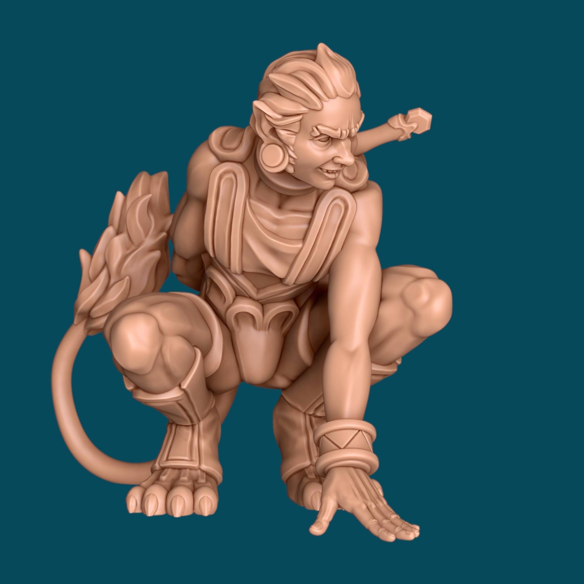 Raytar a Shifter Ranger | D&D TTRPG Miniature | Awkward Penguin Minis