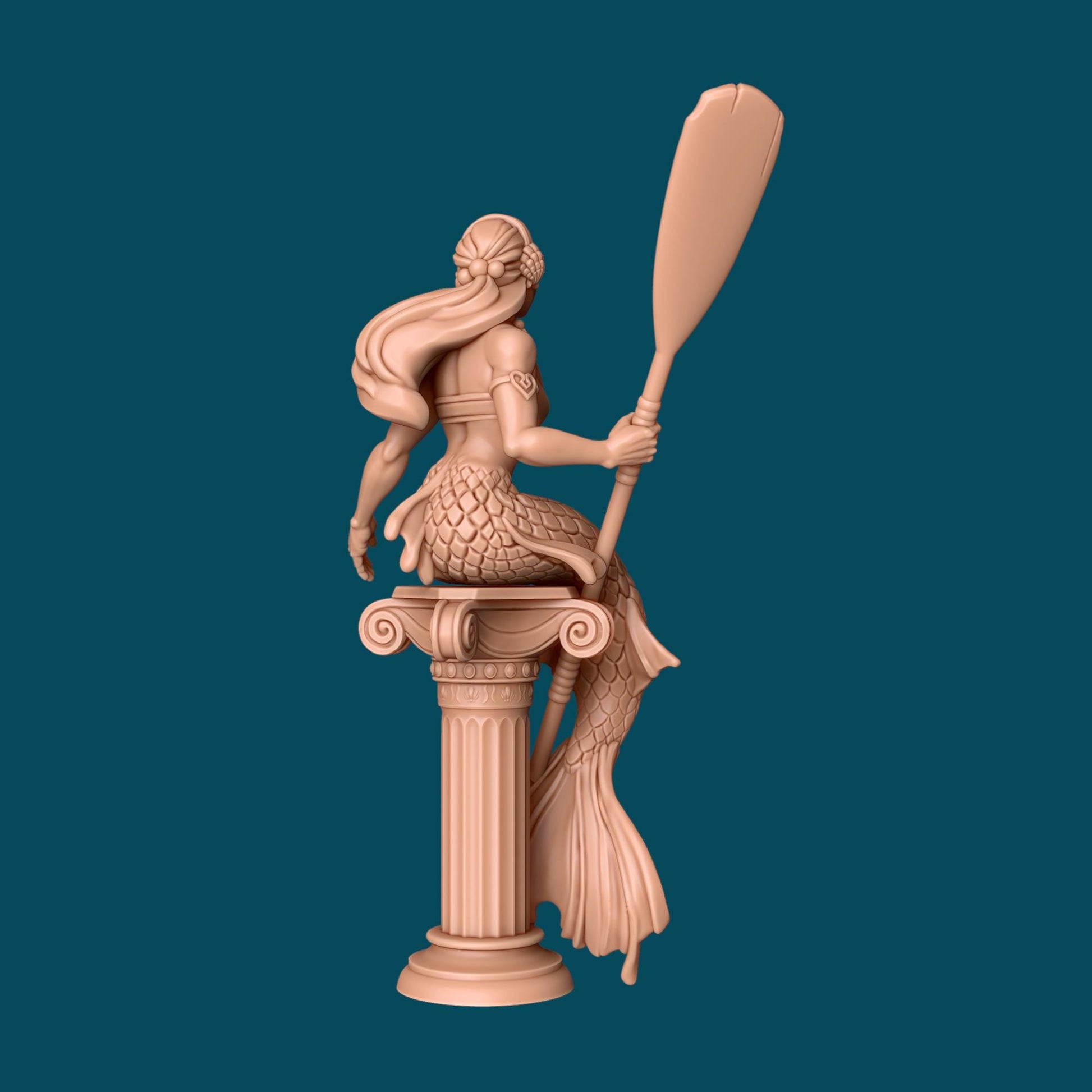 Lotty a Mermaid Guard | D&D TTRPG Miniature | Awkward Penguin Minis