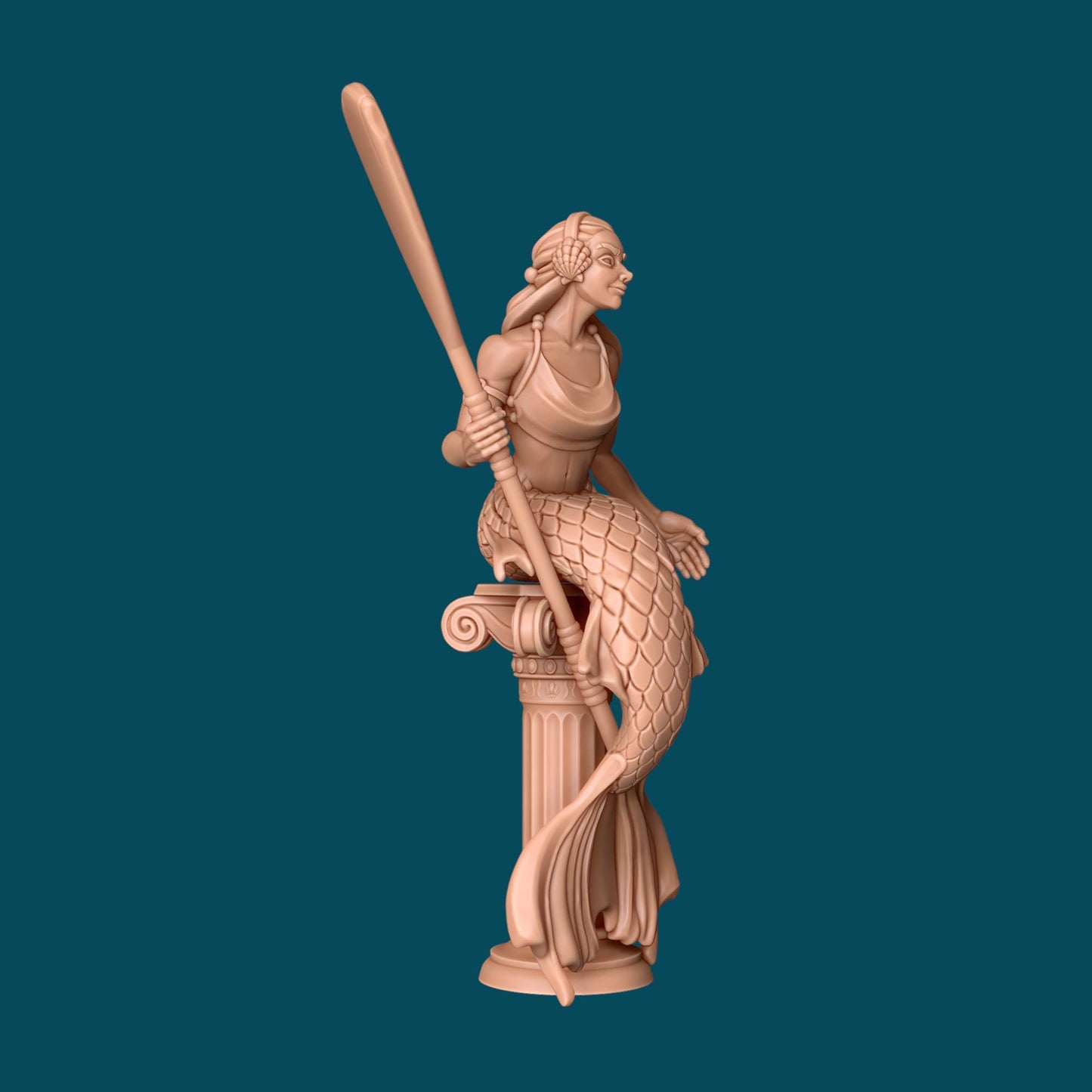 Lotty a Mermaid Guard | D&D TTRPG Miniature | Awkward Penguin Minis