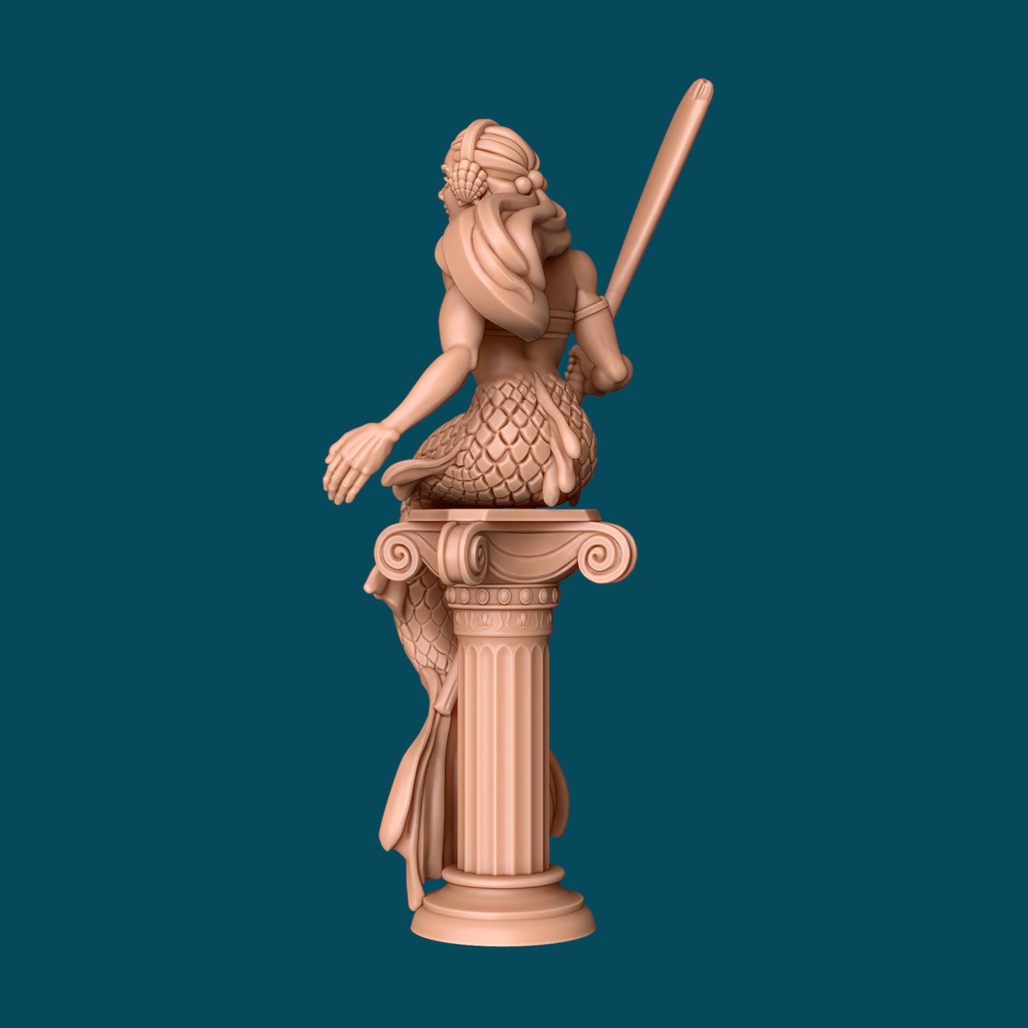 Lotty a Mermaid Guard | D&D TTRPG Miniature | Awkward Penguin Minis