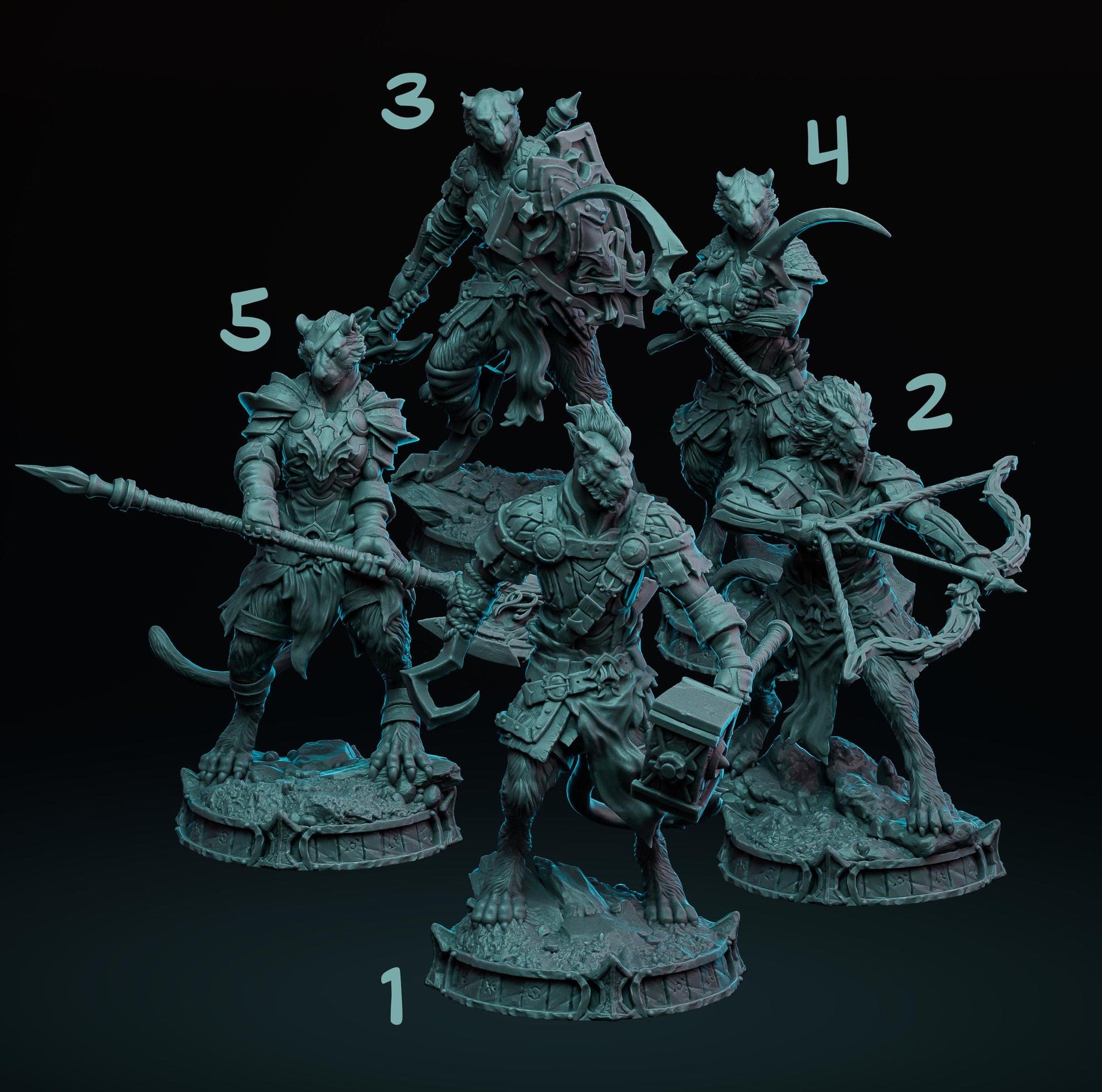 The Lionhorde Warband | Tabletop Gaming Mini or Bust | Monster Miniature Statue | Witchsong Miniatures