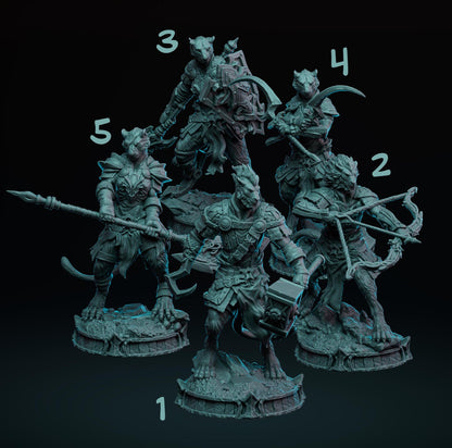 The Lionhorde Warband | Tabletop Gaming Mini or Bust | Monster Miniature Statue | Witchsong Miniatures