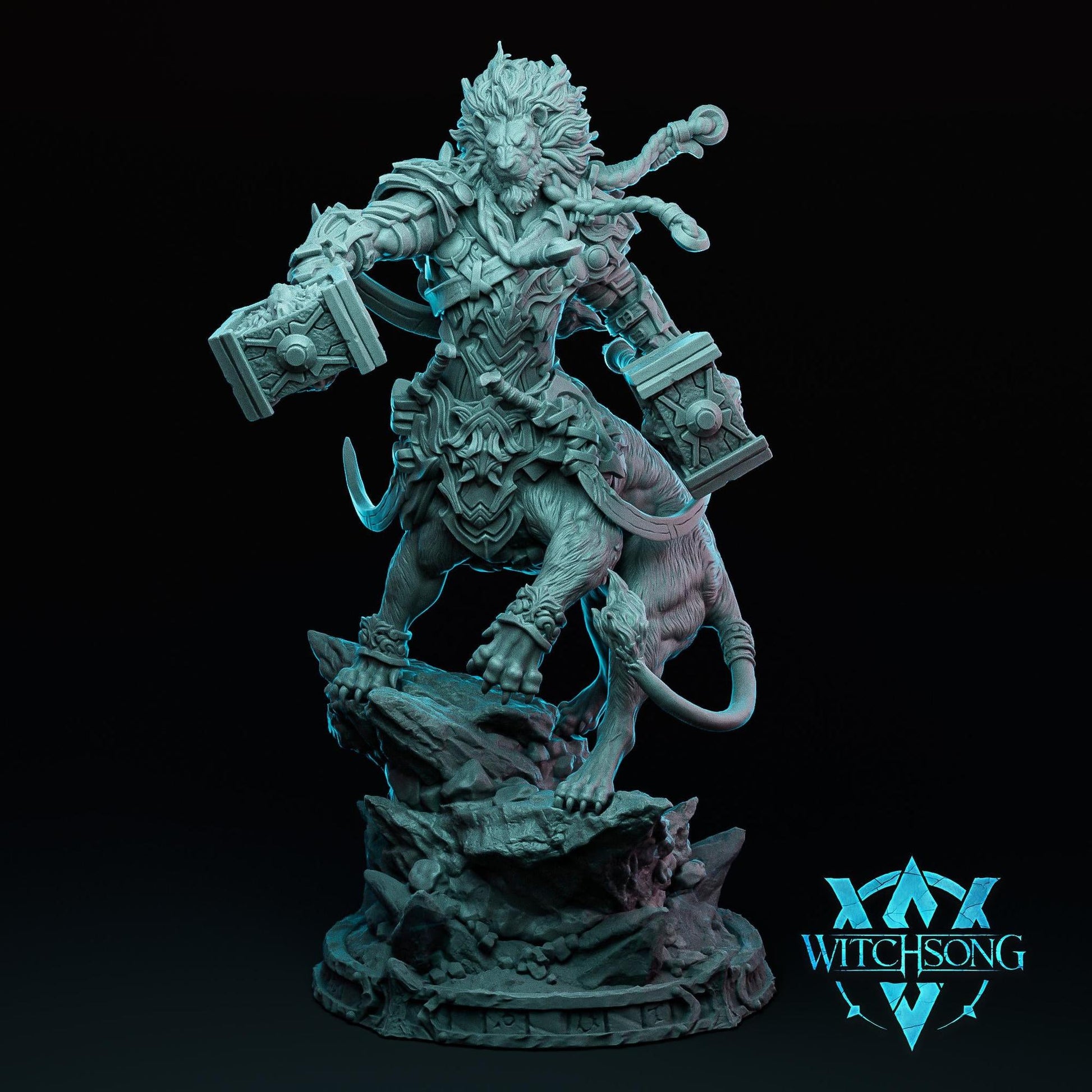 The Lionhorde Warband | Tabletop Gaming Mini or Bust | Monster Miniature Statue | Witchsong Miniatures