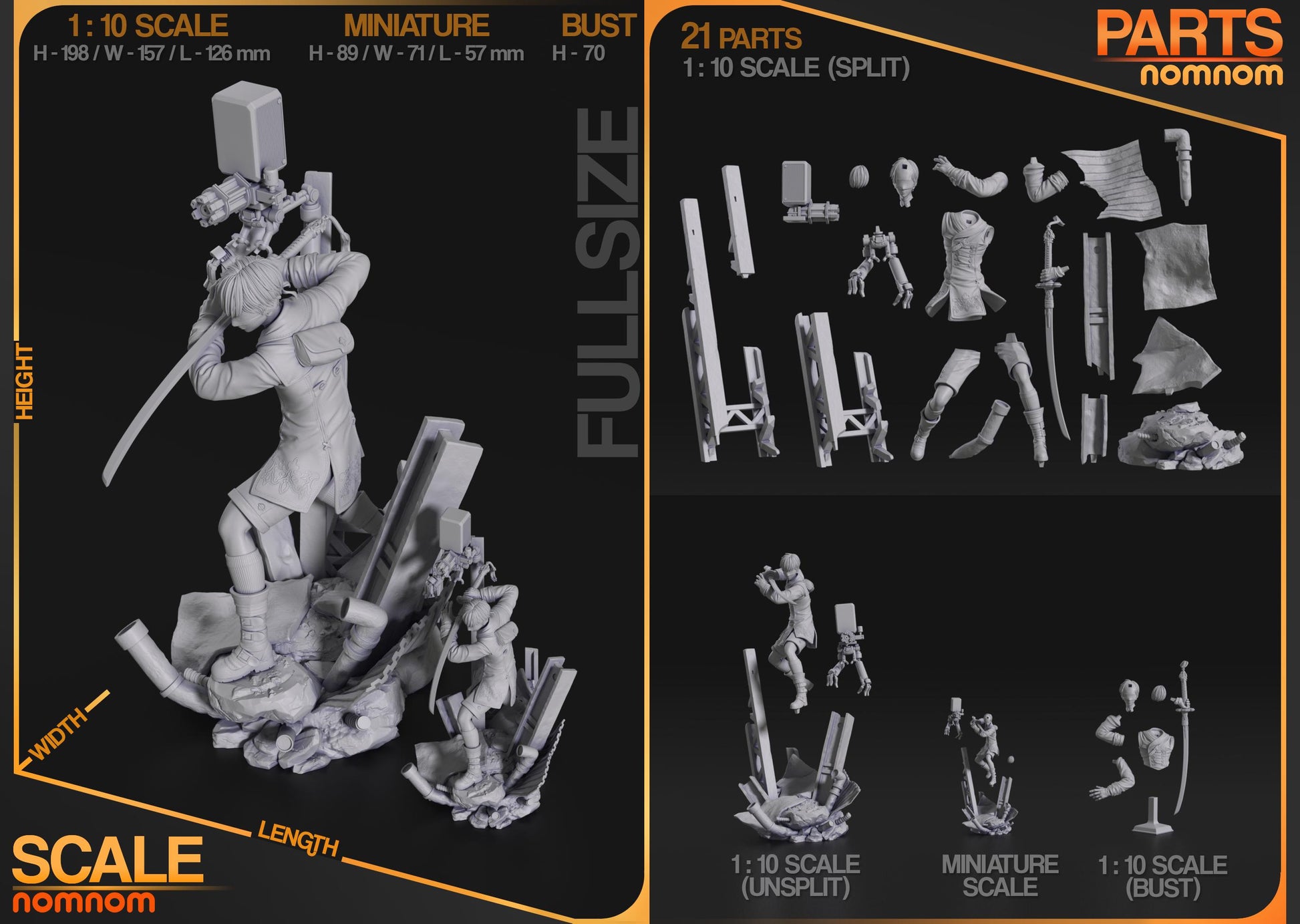 Scanner-Type Android | Resin Garage Kit Figure Game Fan Art | Nomnom Figures