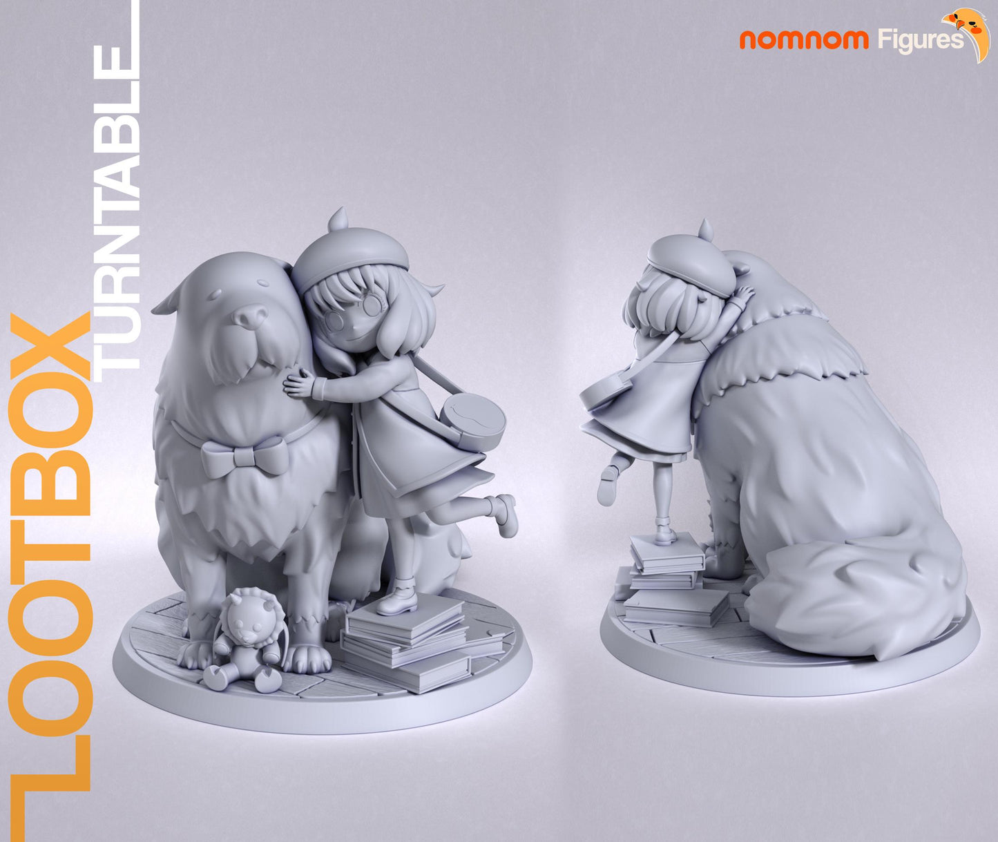 Girl and Her Dog | Resin Garage Kit Figure Anime Fan Art | Nomnom Figures