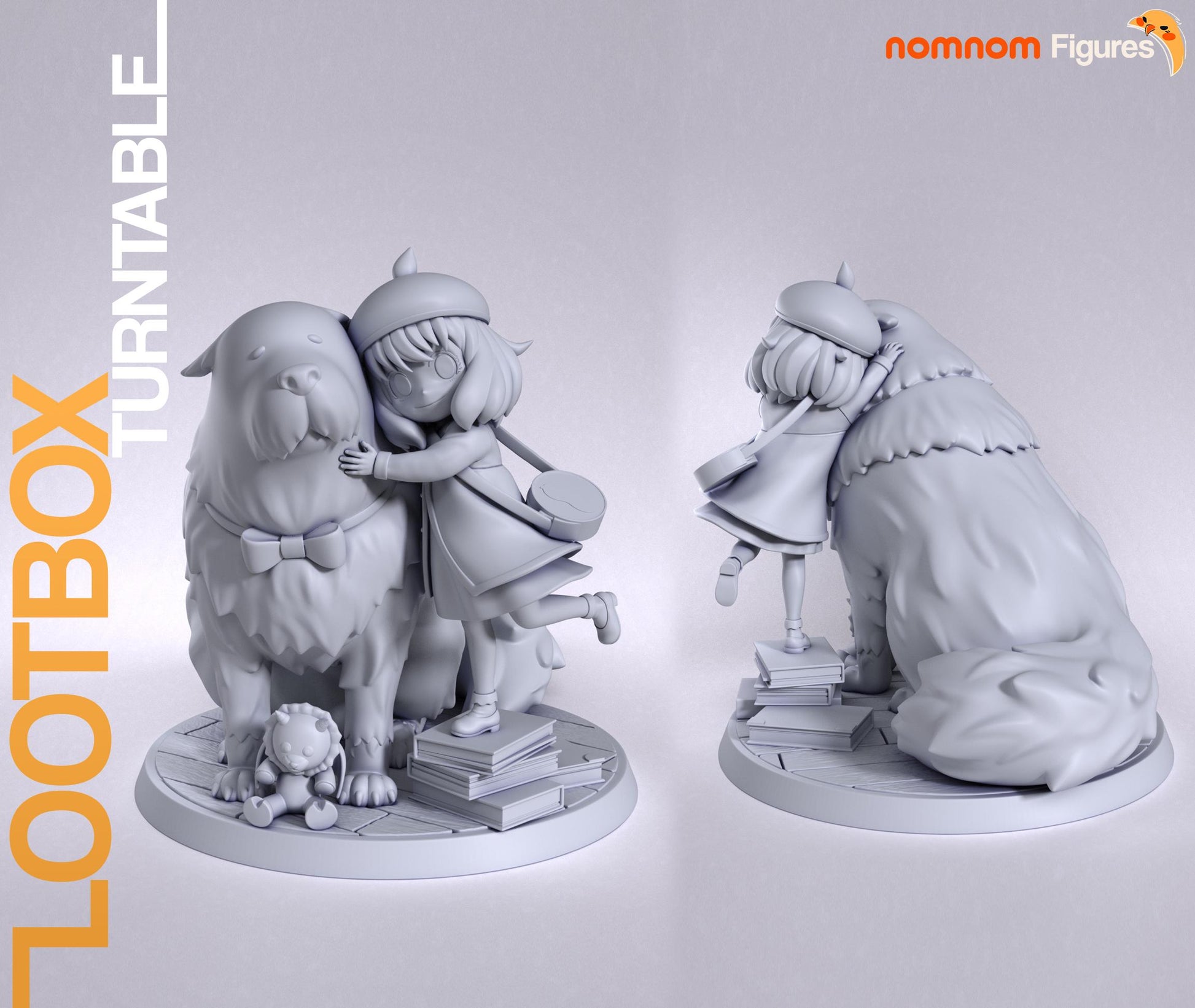 Girl and Her Dog | Resin Garage Kit Figure Anime Fan Art | Nomnom Figures