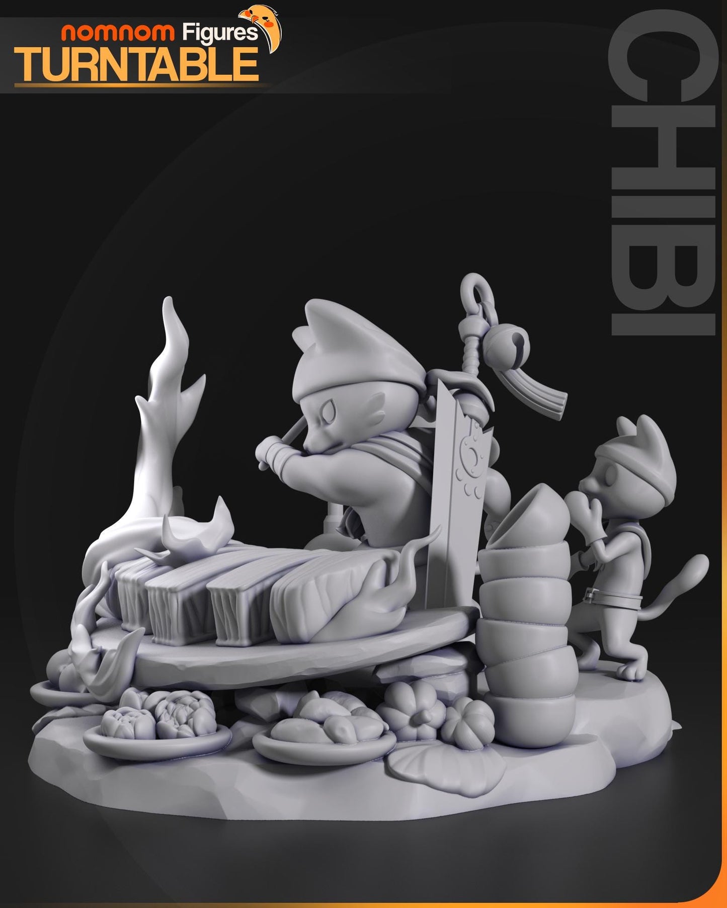 Chibi Purrfect Chef | Resin Garage Kit Figure Game Fan Art | Nomnom Figures