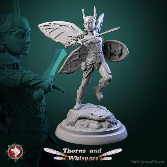 Amber-Wing Wardens, Fairy Warriors | Mini or Bust | TTRPG Tabletop Gaming Miniature | White Werewolf Tavern | Thorns and Whispers Set