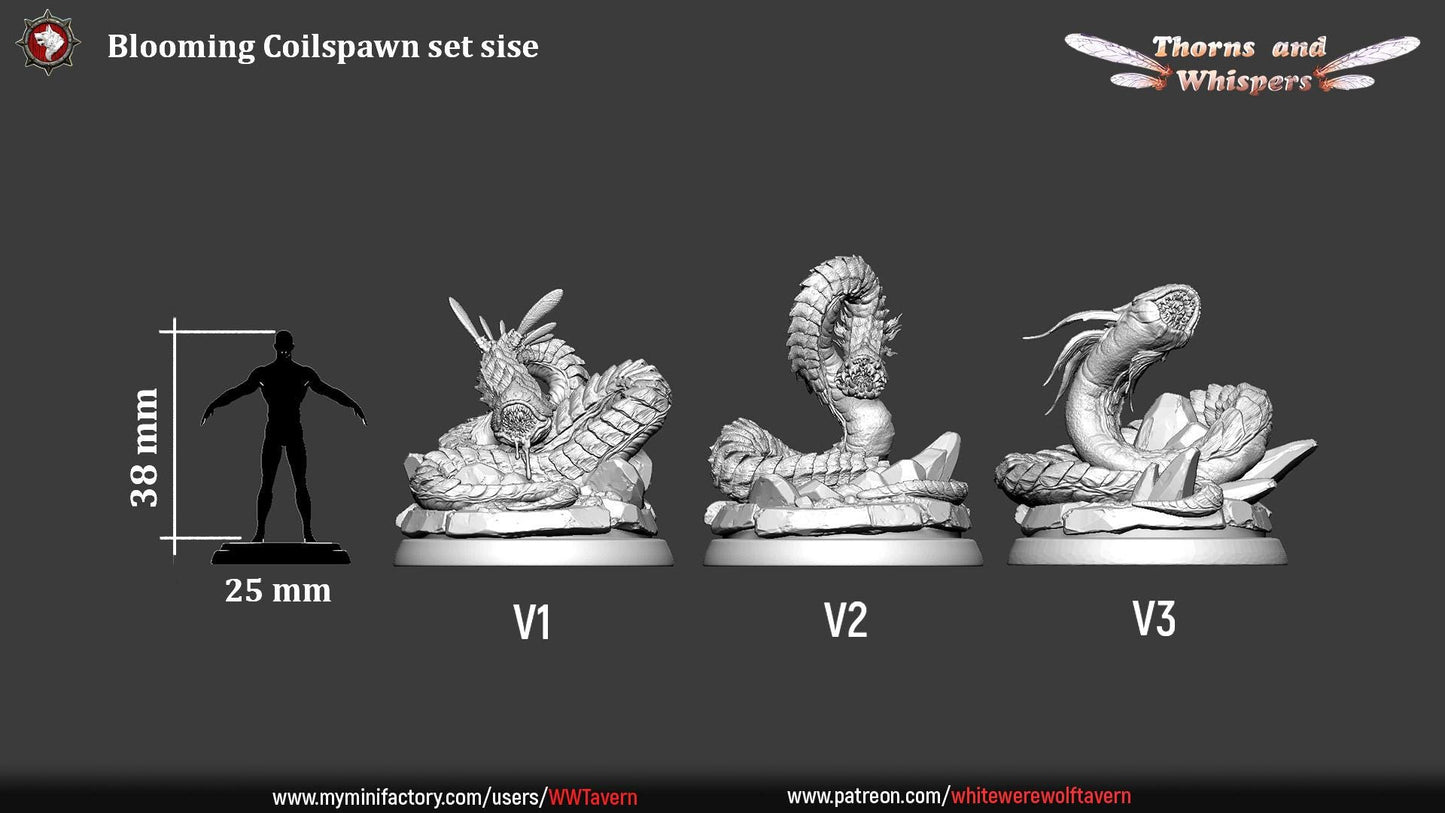 Blooming Coilspawns, Fae Beast| TTRPG Tabletop Gaming Miniature | White Werewolf Tavern | Thorns and Whispers Set