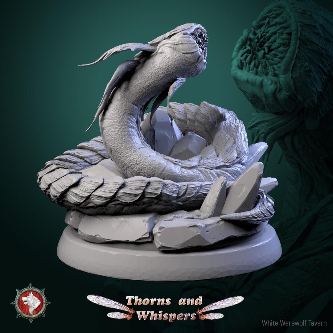 Blooming Coilspawns, Fae Beast| TTRPG Tabletop Gaming Miniature | White Werewolf Tavern | Thorns and Whispers Set