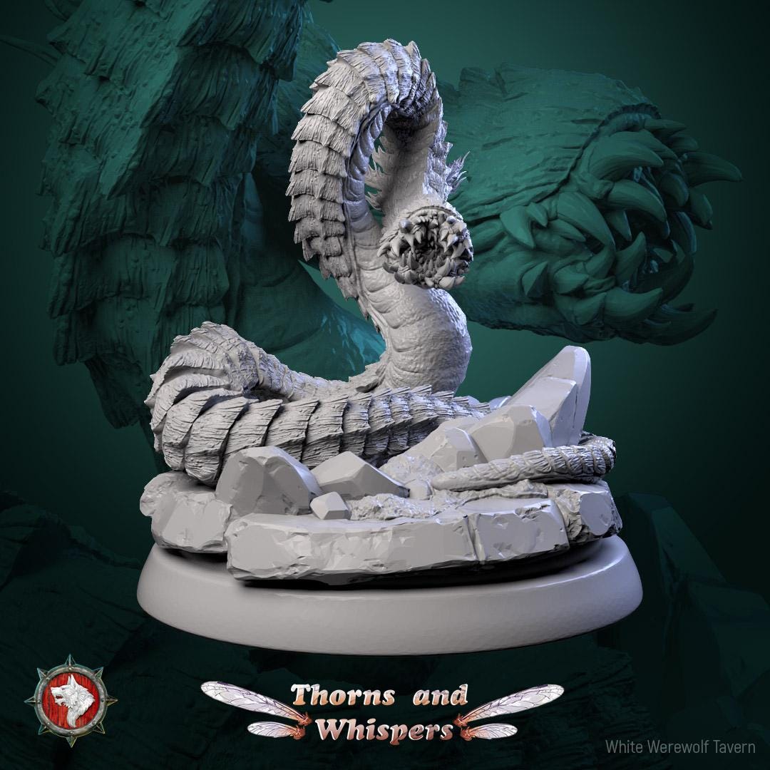 Blooming Coilspawns, Fae Beast| TTRPG Tabletop Gaming Miniature | White Werewolf Tavern | Thorns and Whispers Set