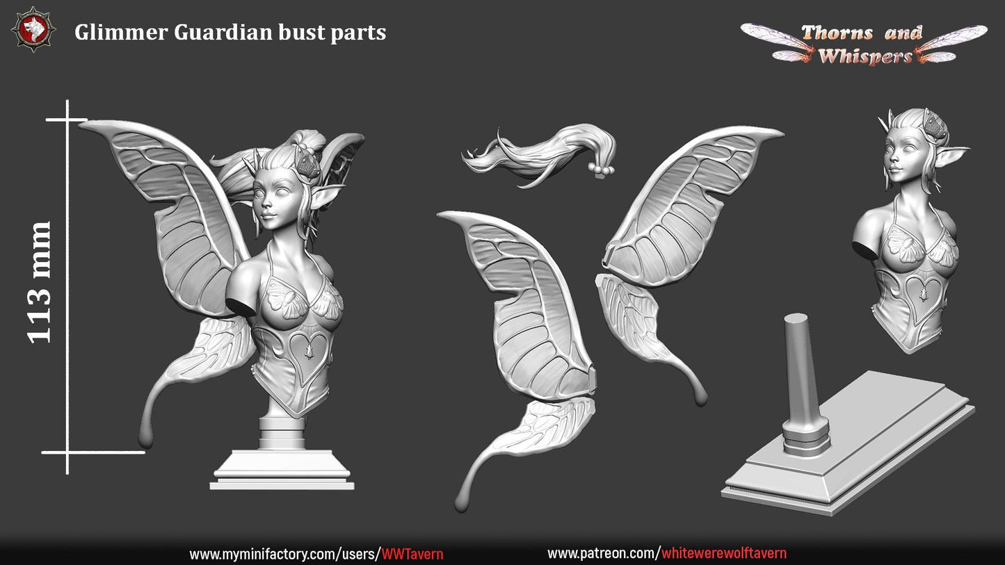Glimmer Guardians, Fairy Warriors | Mini or Bust | TTRPG Tabletop Gaming Miniature Statue | White Werewolf Tavern | Thorns and Whispers Set