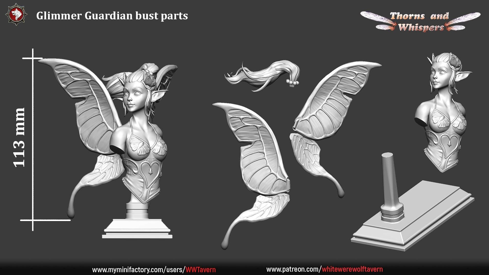 Glimmer Guardians, Fairy Warriors | Mini or Bust | TTRPG Tabletop Gaming Miniature Statue | White Werewolf Tavern | Thorns and Whispers Set