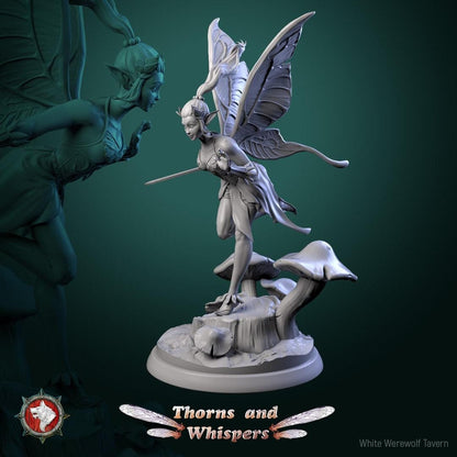 Glimmer Guardians, Fairy Warriors | Mini or Bust | TTRPG Tabletop Gaming Miniature Statue | White Werewolf Tavern | Thorns and Whispers Set