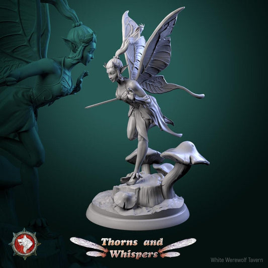 Glimmer Guardians, Fairy Warriors | Mini or Bust | TTRPG Tabletop Gaming Miniature Statue | White Werewolf Tavern | Thorns and Whispers Set
