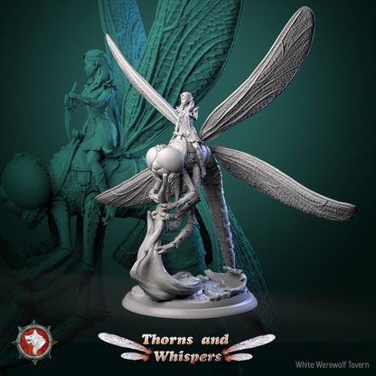 Dragon-Wing Scouts, Fairy Dragonfly Mounts | TTRPG Tabletop Gaming Miniature | White Werewolf Tavern | Thorns and Whispers Set