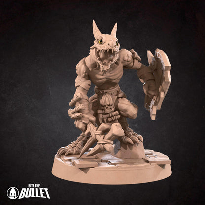 Kobold Barbarian, D&D Version | Tabletop Gaming Scale Resin Miniature | Bite the Bullet