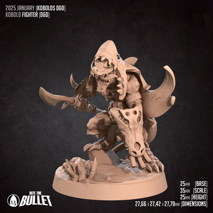 Kobold Fighter, D&D Version | Tabletop Gaming Scale Resin Miniature | Bite the Bullet
