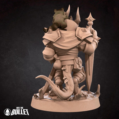 Kobold Paladin, D&D Version | Tabletop Gaming Scale Resin Miniature | Bite the Bullet