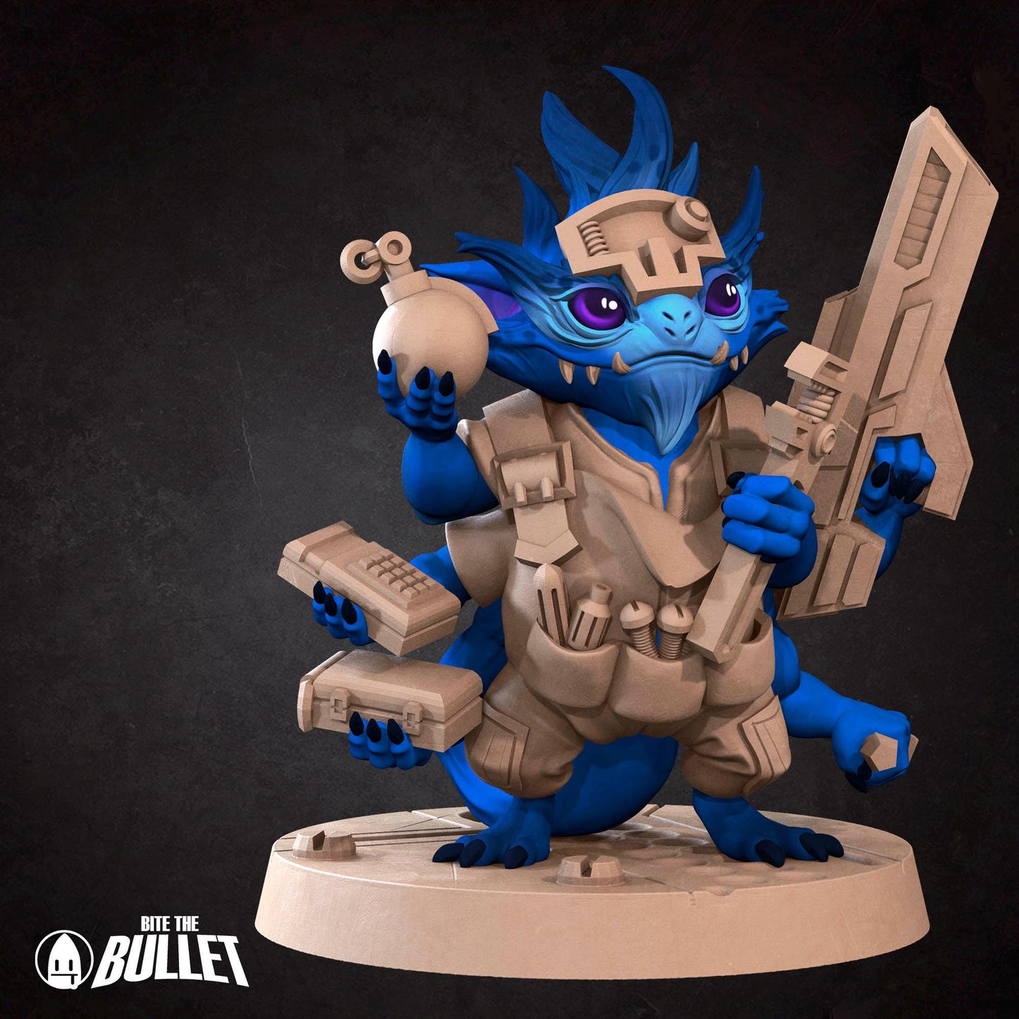 Furblin Mechanic, Space Alien | Tabletop Gaming Scale Resin Miniature | Bite the Bullet | Bullet Galaxy