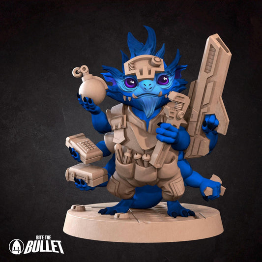 Furblin Mechanic, Space Alien | Tabletop Gaming Scale Resin Miniature | Bite the Bullet | Bullet Galaxy