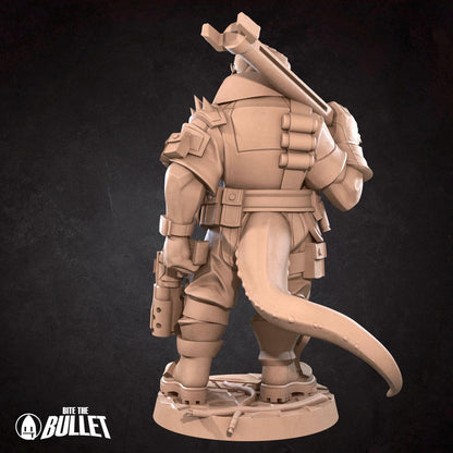 Lizard Mechanic, Space Alien | Tabletop Gaming Scale Resin Miniature | Bite the Bullet | Bullet Galaxy